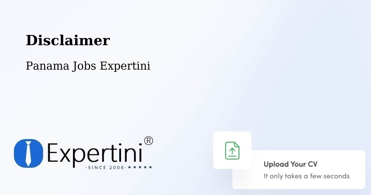 Disclaimer – Colón - Panama Jobs Expertini